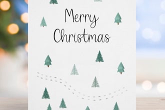 design amazing christmas, greeting or holiday card
