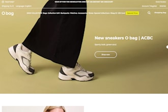 create bag website , wix website, fashion bag, backpack, shoes , shopify store