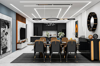 do stylish interior design for kitchen and residential interior
