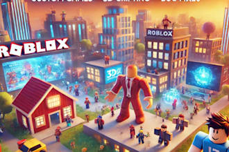 develop a roblox game includes script, map, animation
