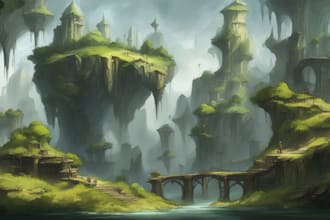 draw environment concept art, fantasy worlds