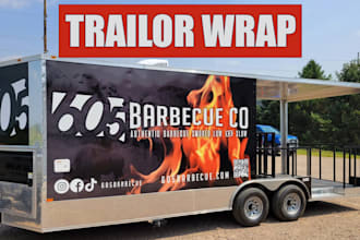 design professional box trailer, vehicle, gaming trailer wrap design, car wrap
