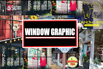 do eye catchy window graphics design,store front, sign board with mockup