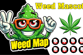 do cannabis kush weed mascot logo for you