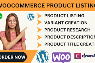 do wordpress data entry, content upload and woocommerce product listing