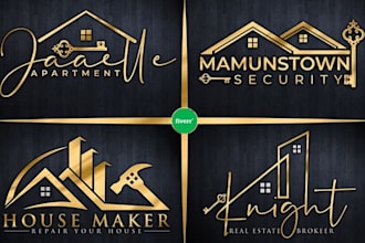do property, mortgage, building, construction, real estate logo design