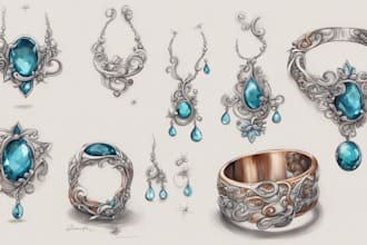 do a quick jewelry sketch design your concept