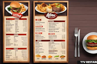 design TV menu restaurant menu digital menu board food menu