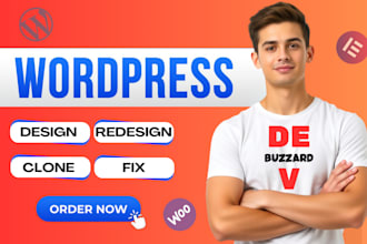 create, develop, design, or redesign wordpress business website development