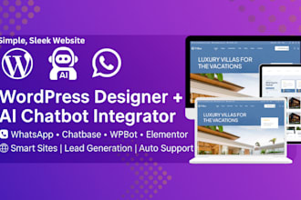 a simple, sleek website with ai chatbot and landing page