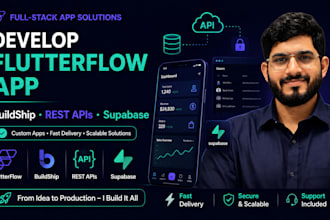 develop flutterflow app buildship rest apis supabase flutter flow app developer