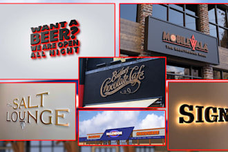 design 3d signage, letters, billboard, banners