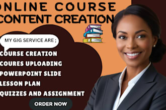 do online course content, course curriculum, online course creation, ppt