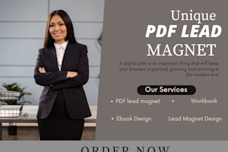 design unique pdf lead magnet, ebook design, workbook, lead magnet, fillable pdf