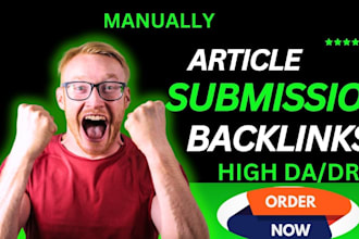 do 300  high authority article submission and SEO backlinks
