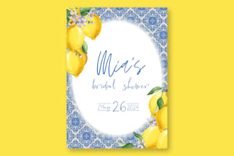 do a elegant elegance abstract bridal shower logo design