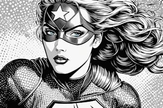 draw comic superhero pop art portraits