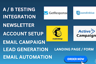 setup manage integrate activecampaign mailchimp automation email marketing CRM