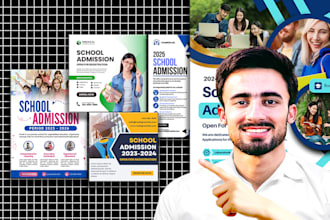 design institution admission poster, flyers within 3 hours