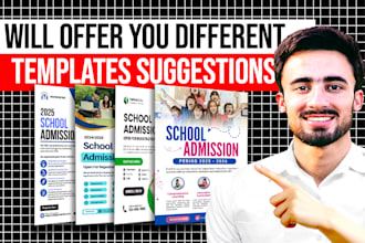 design institution admission poster and flyer