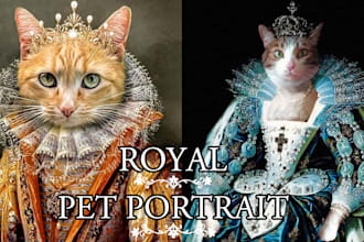 create royal pet portrait in high quality