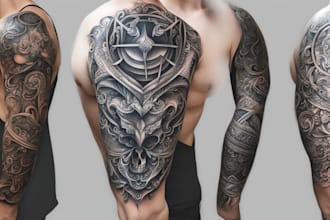 create custom realistic tattoo design, tattoo sleeve