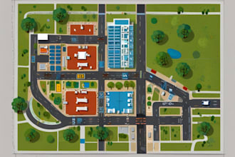 design a map or a site plan vector illustration