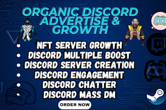 boost, grow, promote and advertise your discord server, organic discord boost