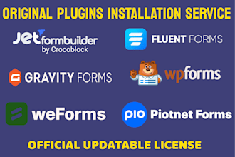 install fluent forms pro, jetform buider, weforms ,wp form pro plugin