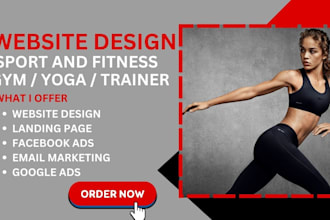 design a website for personal trainer, fitness trainer, coach, yoga, gym website