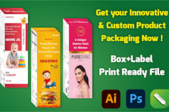 design innovative product packaging with custom box and label
