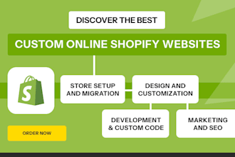 create a  shopify website and shopify app