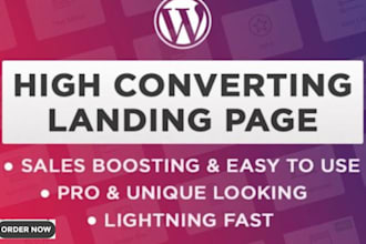 create high converting landing page design or one page website