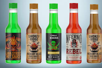 design label for spice, seasoning, sauce, pikliz, rub, salsa, ketchup,pepper,jar