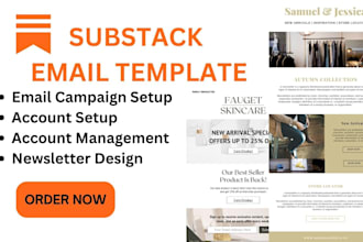 setup substack account,design substack newsletter,editable template,landing page
