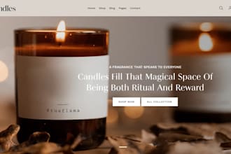 create candle shopify store, candle online store, candle website