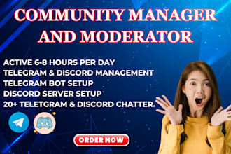 be your telegram moderator or telegram community manager