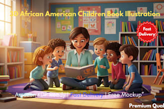 draw children book illustration, picture book illustration, book cover