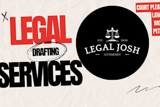 draft court pleadings, motion, lawsuit, complaint, petition, appeal, answer, nda