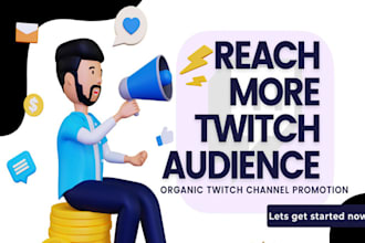 do twitch channel promotion, kick channel promotion to gain active followers