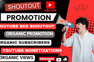 shoutout youtube video promotion to 5m active subscribers, monetisation, channel