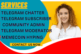 be your telegram mod also community manager and admin with 20 active chatter