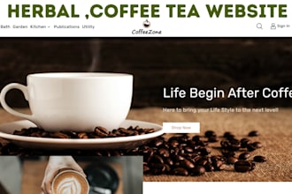 design herbal tea website peppermint matcha tea website coffee tea shopify store