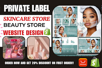 launch your private label shopify makeup skincare brand store dropshipping store
