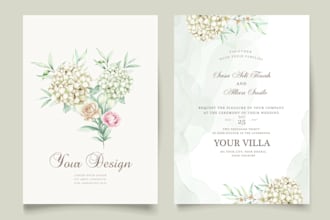 create custom invitation card, wedding, party, baby shower card design