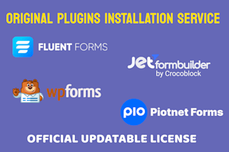 install fluent forms pro,jetform buider, wp forms pro, piotnet forms