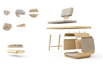 do 3d exploded model and rendering of furniture