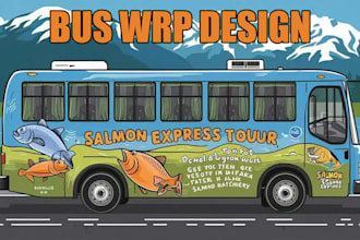 attractive bus wrap design, box truck, vehicle wrap, food truck, wrap for you