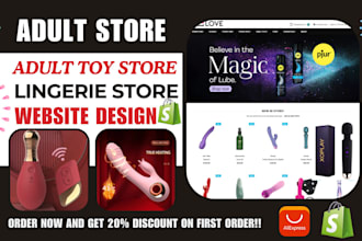 design 7 figure adult shopify store, lingerie adult toy store, adult store seo
