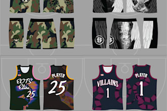 create high quality full custom basketball uniform mockups